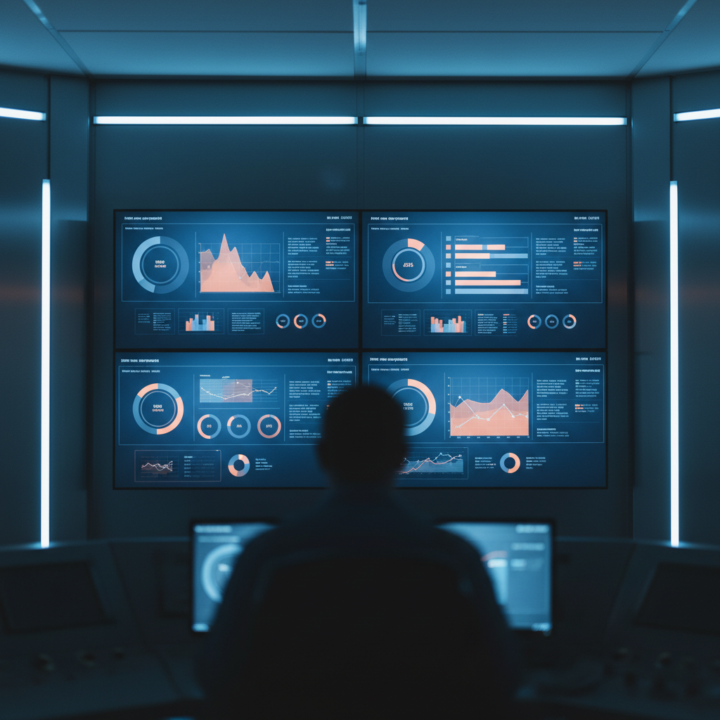 Dashboard de KPIs de planta industrial con métricas operativas
