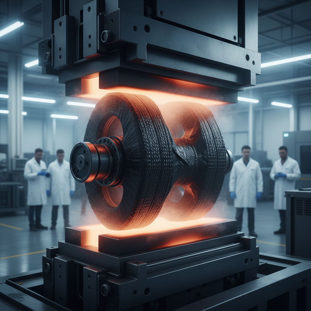 Conformado de placa composite en prensa industrial