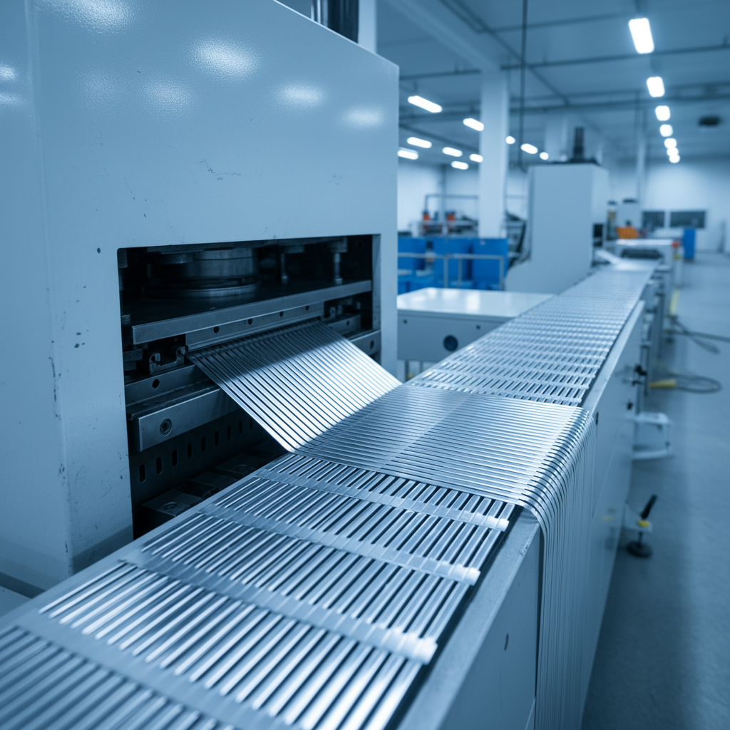 Aletas de aluminio para HVAC en línea de estampado